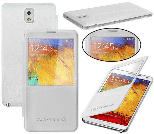 Samsung Galaxy Note 3 N9000 S View Flip Case WHITE